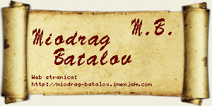 Miodrag Batalov vizit kartica